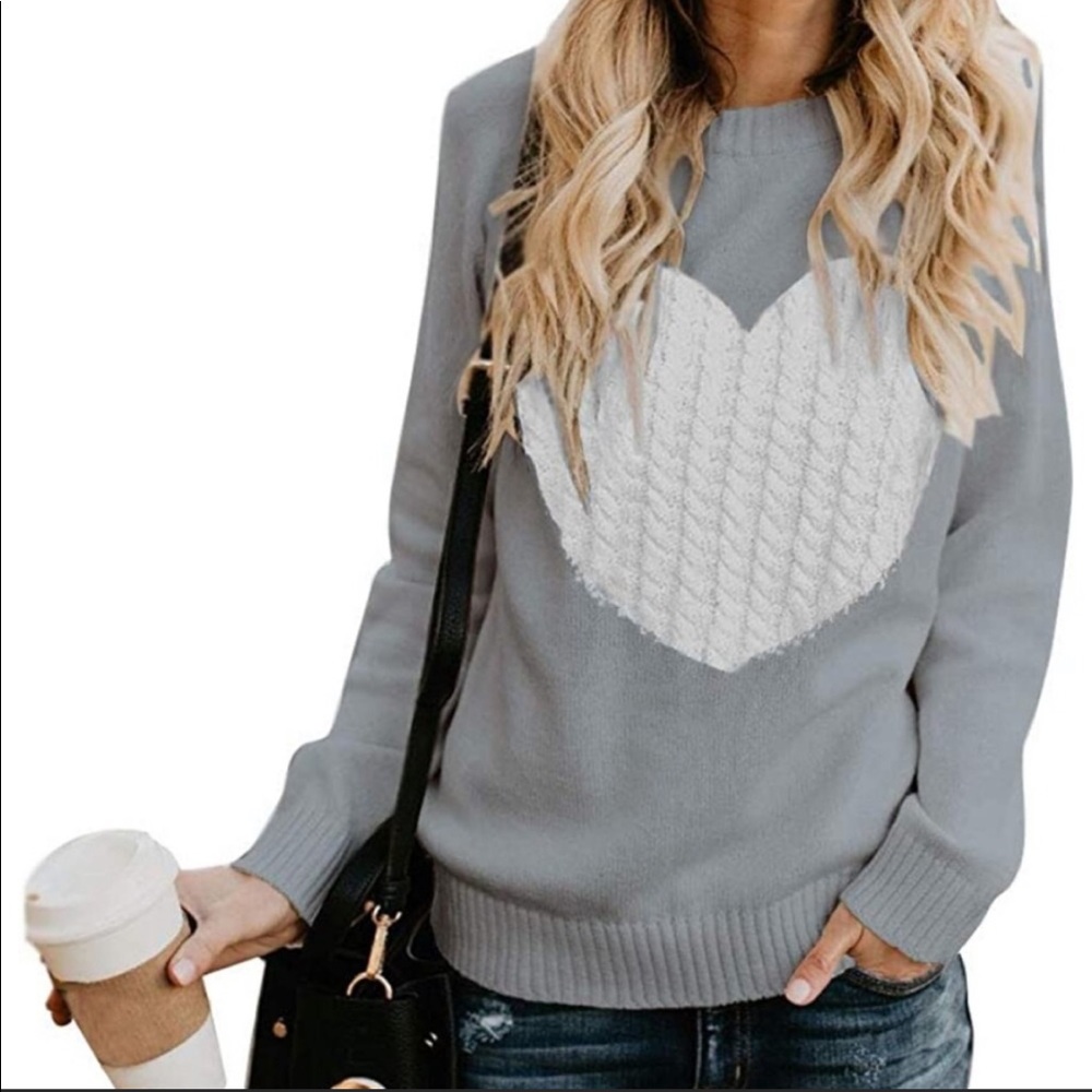 Women's Heart Pullover Sweater